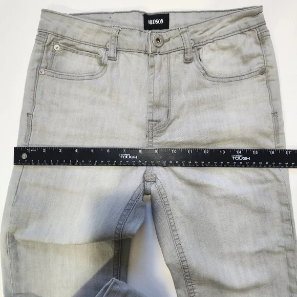 Hudson Girls Straight Leg Jeans Size 14 Gray Stretch Mid Rise Denim - Picture 9 of 12
